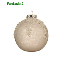 PALLA CON DECORI 10CM BIANCO