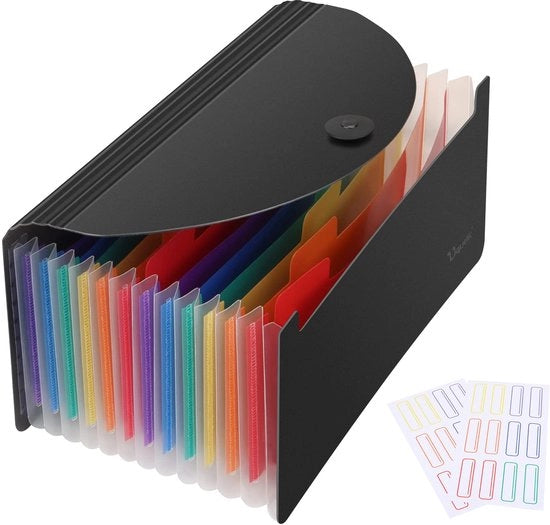 Organizzatore di cartelle a 13 tasche – Mappe espandibili per documenti, carte, materiali plastici, per la conservazione di ricevute, carte di credito, fatture, assegni.