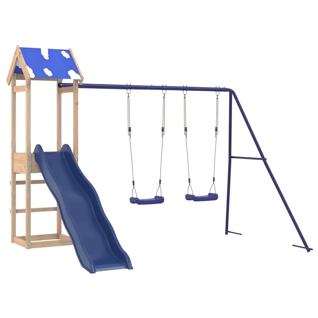 Set da Gioco da Esterno in Legno Massello di Pino