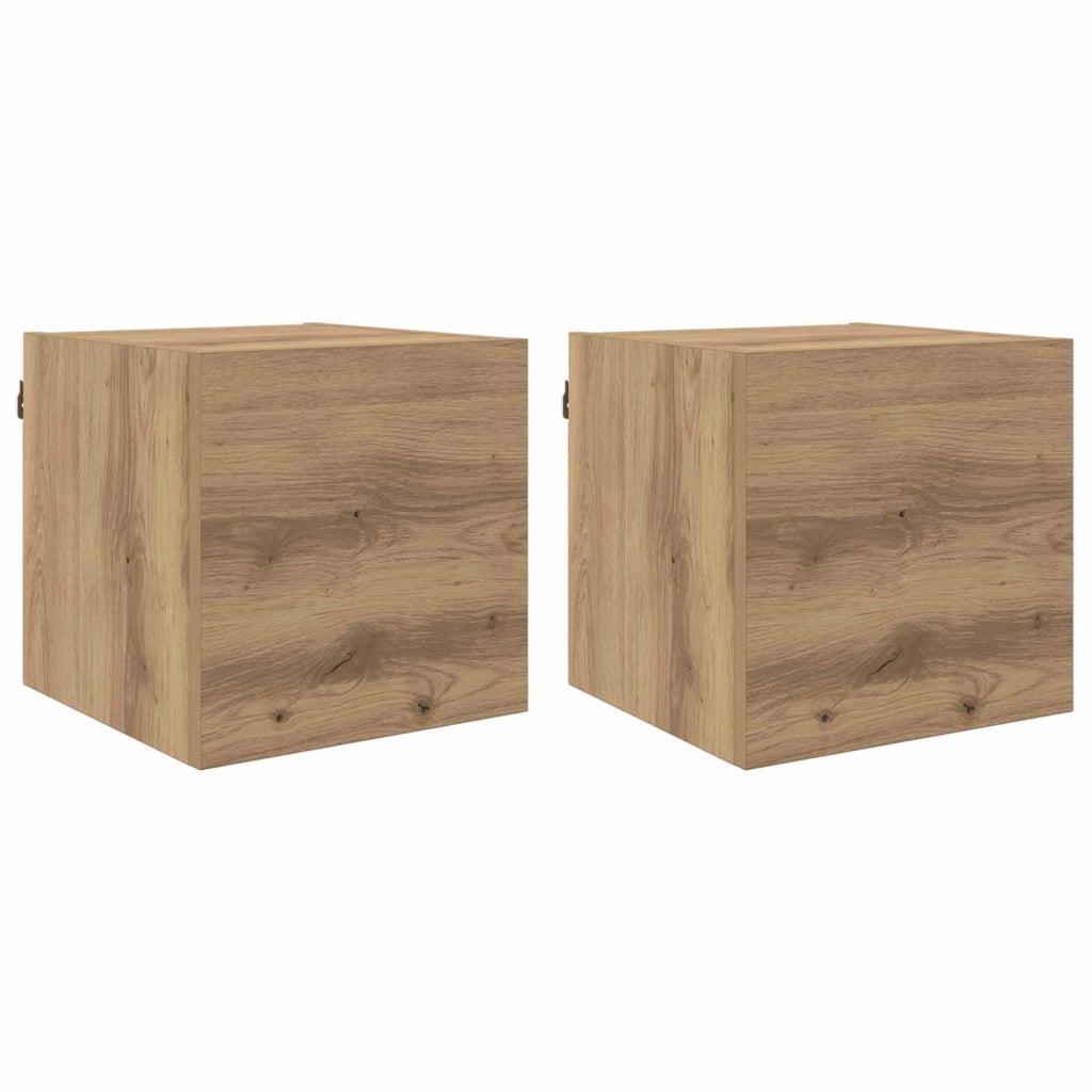 Set di 4 mobili TV moderni con 4 ante funzionali 30,5 x 30 x 30 cm realizzati in legno di rovere ingegnerizzato realizzati a mano 02_0058395