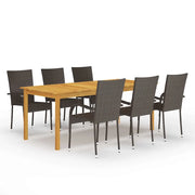 Set Mobili da Pranzo per Giardino 7 pz Marrone cod mxl 45682