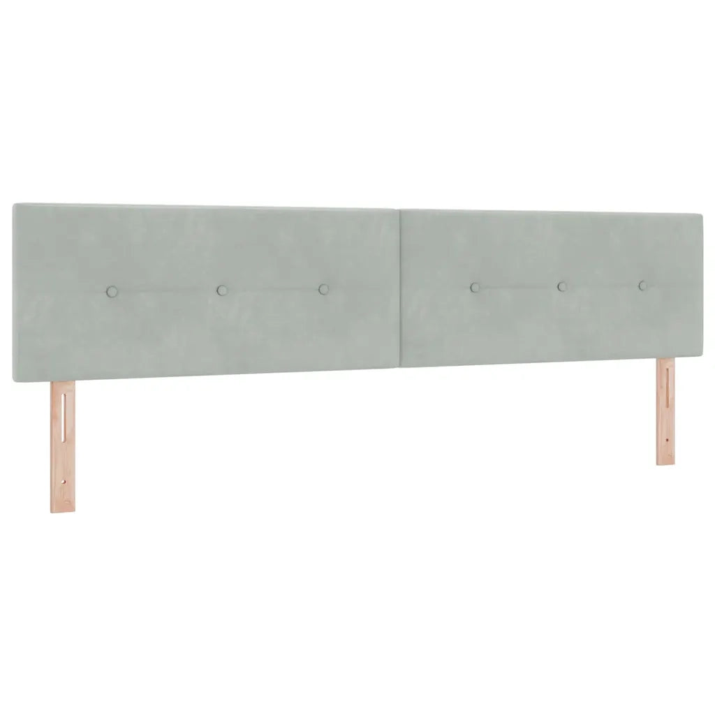Letto a Sorgente LED con led Grigio chiaro 200 x 200 cm Velluto