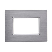 Placca In Alluminio Serie Solar 3P Colore Silver Lucido Compatibile Con Bticino Matix