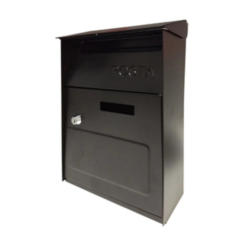 CASSETTA POSTALE ACCIAIO 21X9X32,5 CM ESTERNO NERO