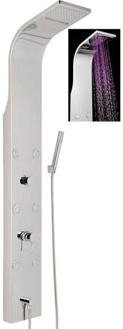 PARETE ATTREZZATA MULTIFUNZIONE MOD.  VITTORIA CON LED- Acciaio inox lucidato- METAF- pezzi 1