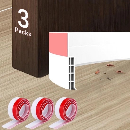 Telaio per porte 3 strati progettato - Telaio per porte - Borsetta per porte - Isolamento acustico - Impermeabile all'aria - Impermeabile all'acqua - 100 x 5 x 0,5 cm - Sigillante per porte