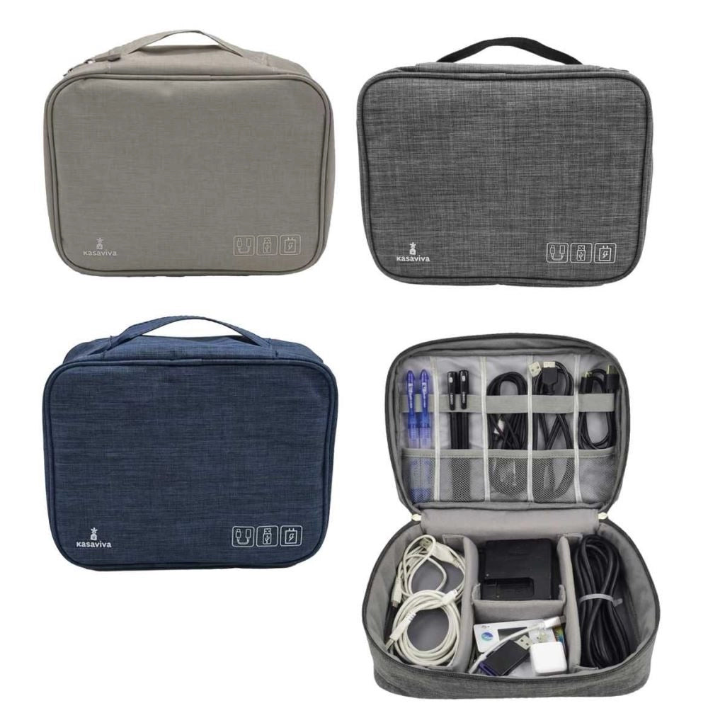 1 Pezzo Borsello da Viaggio Organizer Portacavi 25 x 19 x 10 cm 3 Colori