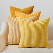 Set di 4 cuscini decorativi in corduroy 45 x 45 cm, con cuscino decorativo per divano e camera da letto.
