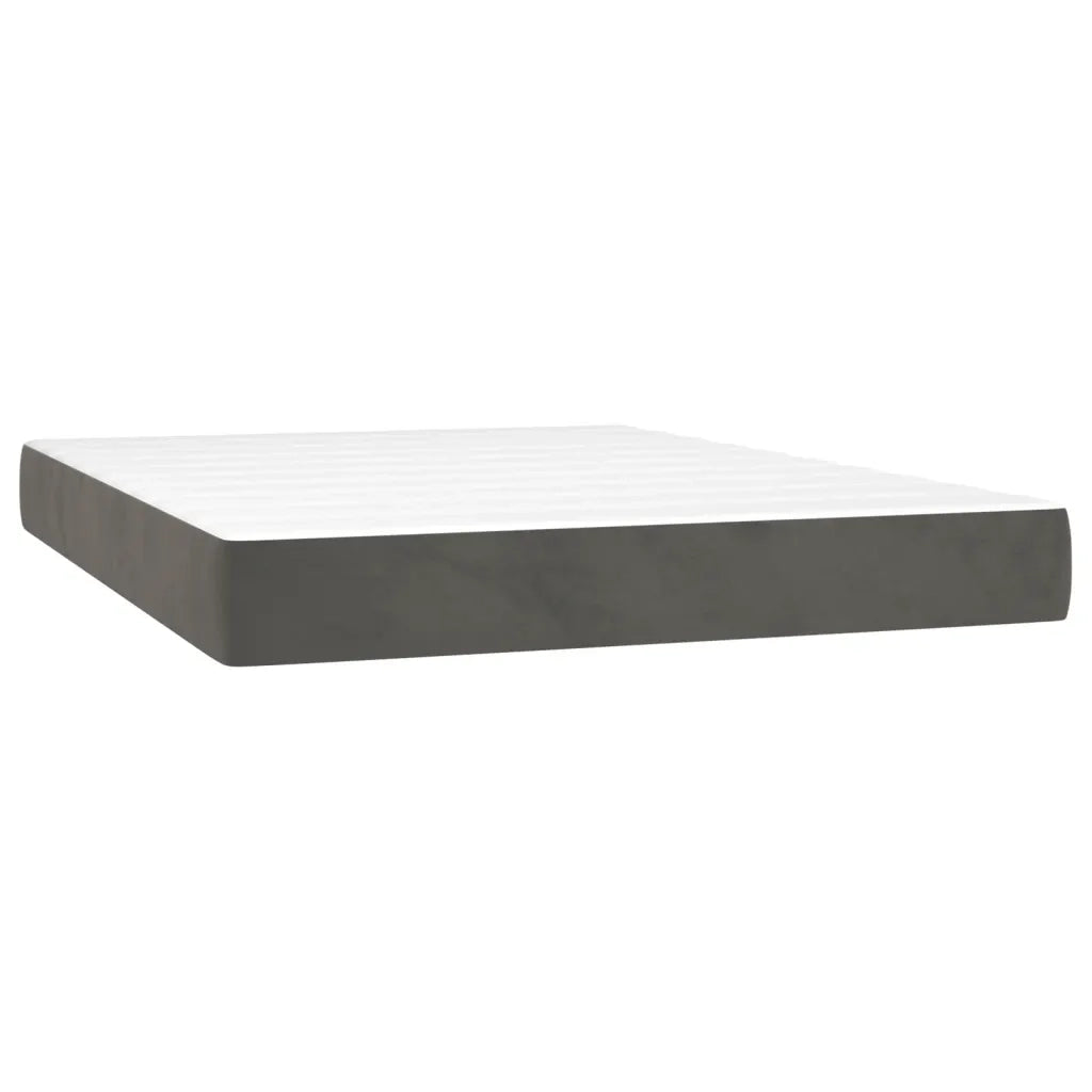 Letto a Molle con Materasso e LED Grigio Scuro 140x190 cm cod mxl 62300