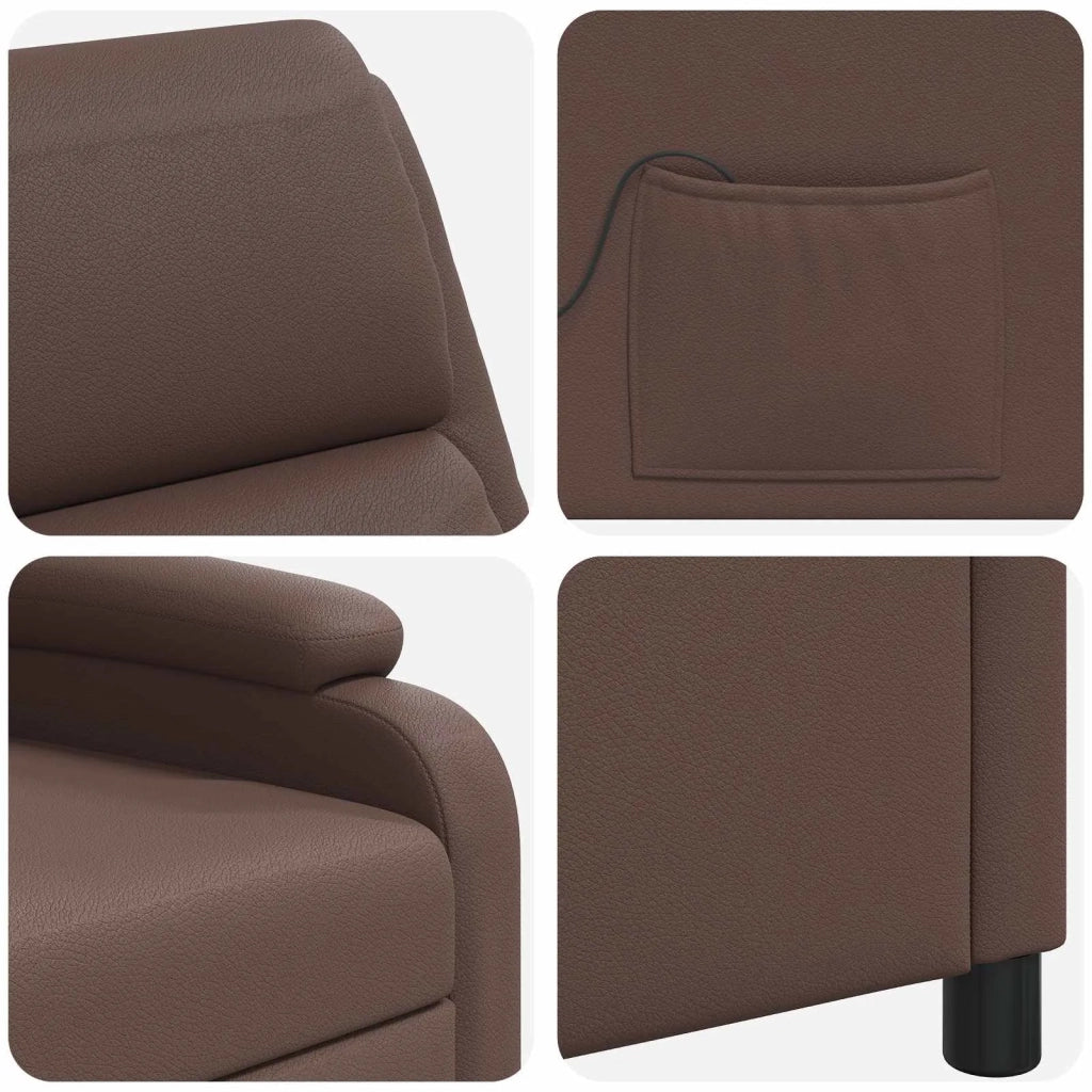 Divano Sedia-Poltrona Massaggiante Marrone Similpelle 556048