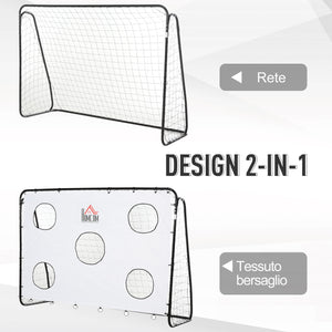 Porta da Calcio 2 in 1 con Rete 240x88x171,5 cm in Metallo