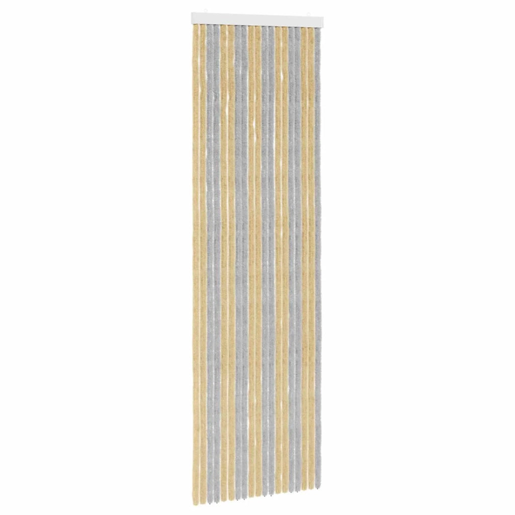 Tenda per insetti in chenille Grigio e Beige 56 x 185 cm 42034461