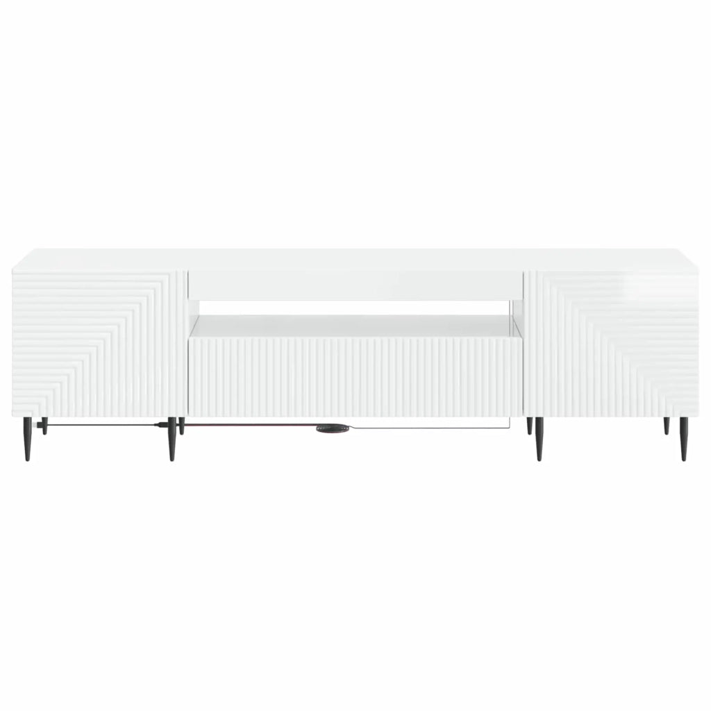 Mobile TV LED Bianco Lucido Legno ingegnerizzato 896909