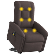 Poltrona Alzapersona Massaggio Elettrica Marrone Scuro Tessuto 3303289