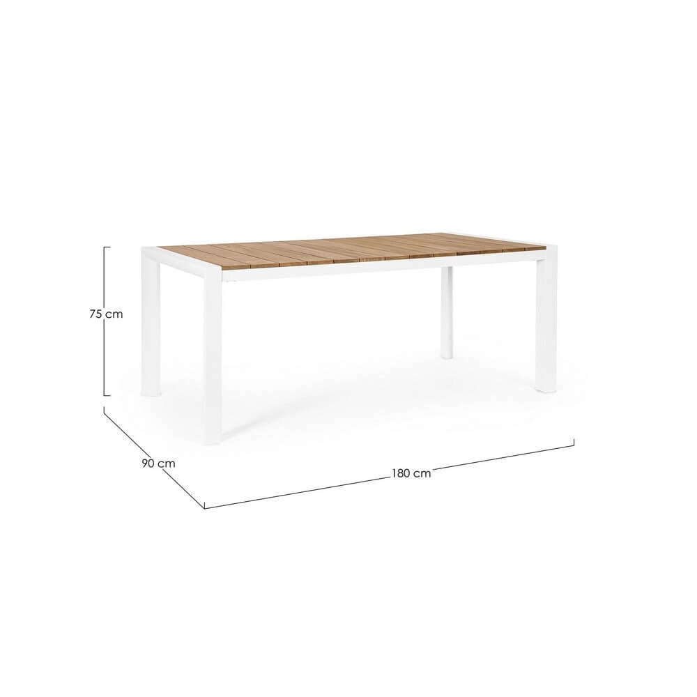 Tavolo da Giardino in Alluminio e Teak 180x90 cm - HIGHLANDER