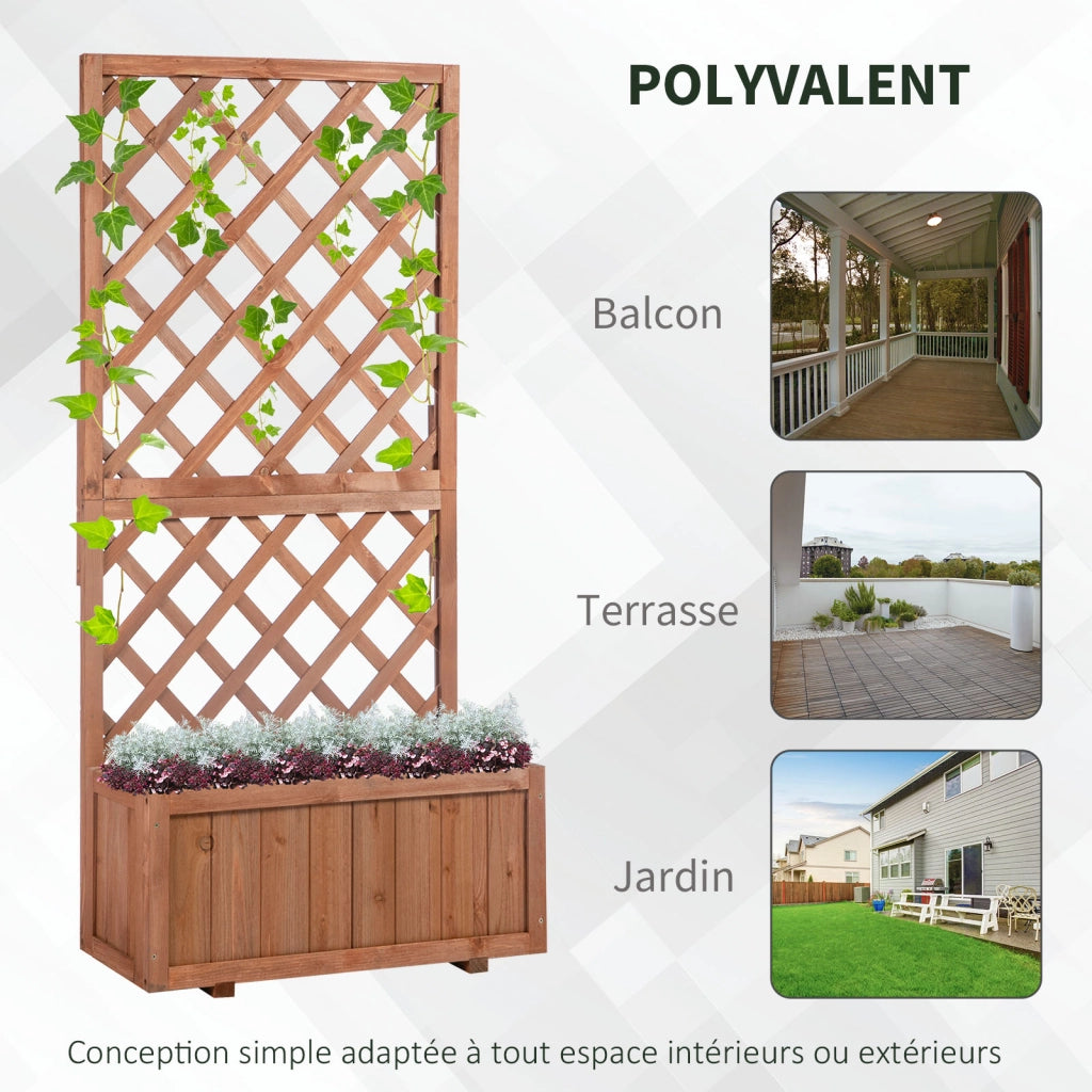 Fioriera con Traliccio ¨C Xylo ¨C Legno Abete Pre-oliato 72,5x31,5x149,5cm
