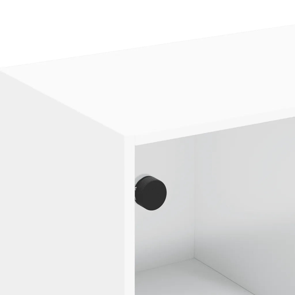Mobile TV | Armadietto TV | Mobile Porta TV con Ante in Vetro Bianco 102x37x42 cm