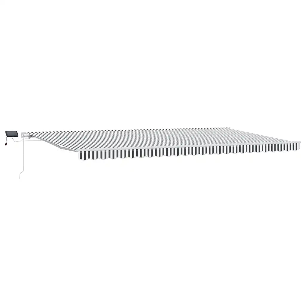 Tenda Retrattile Manuale con LED Antracite e Bianco 600x300 cm
