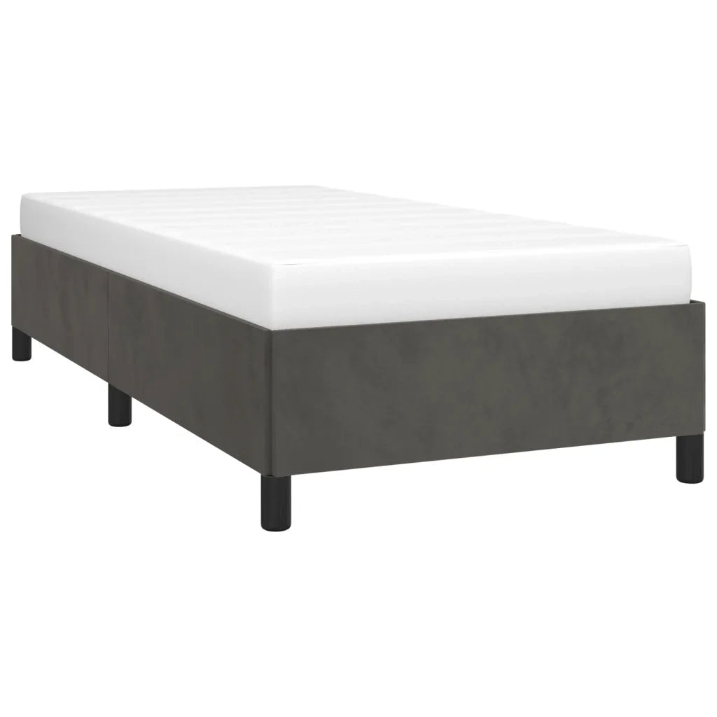 Giroletto senza Materasso-Struttura Letto Grigio Scuro 90x200 cm Velluto 159991