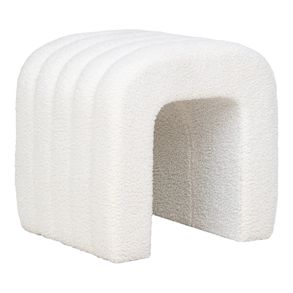 Pouf Colma, Bianco, Poliestere, 42x42x36 cm