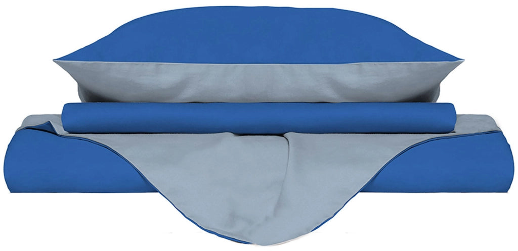 Copripiumino con Sacco e Federe Doubleface Royal/Azzurro Matrimoniale