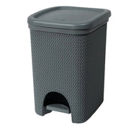 Pattumiera Bidone con Pedale Intreccio Grigio Scuro 18 Litri