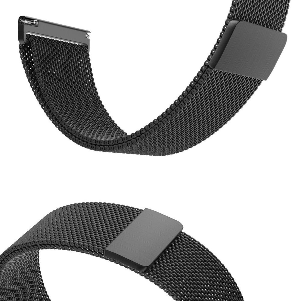 Trade Shop - Cinturino Maglia Milano Chiusura Calamita Ricambio Orologio 20mm Nero -
