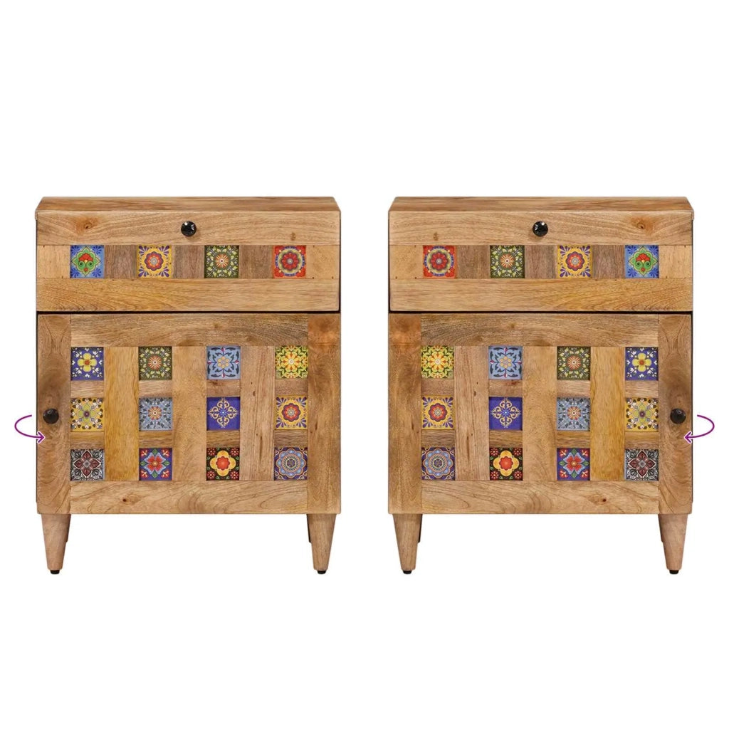 Armadio da Notte con cassetto Naturale 50 x 33 x 60 cm