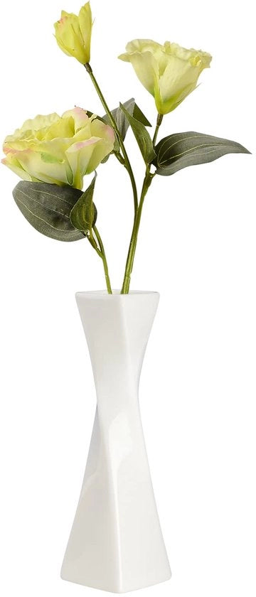 Vaso ceramico decorativo, vaso di fiori, vasi decorativi bianchi per decorazione con pampas, vaso moderno piccolo per casa, soggiorno, tavolo da pranzo, casa in campagna, arredamento ufficio