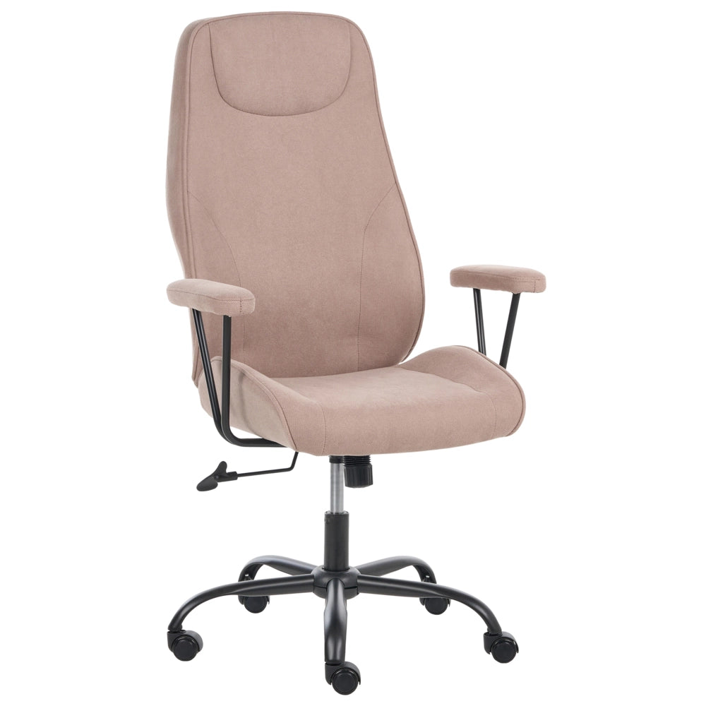 Sedia da ufficio in tessuto tortora con base girevole reclinabile e regolabile in altezza per l'ufficio domestico