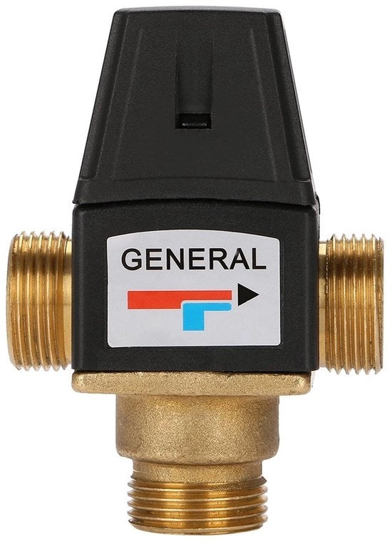 Mengklep Thermostatisch Alto Debiet - Flessi Maschili - Adatto per Caldaia Solare - Funzione di Sicurezza contro l'Incendio - Materiale Rame/PVC - Rubinetto Termostatico