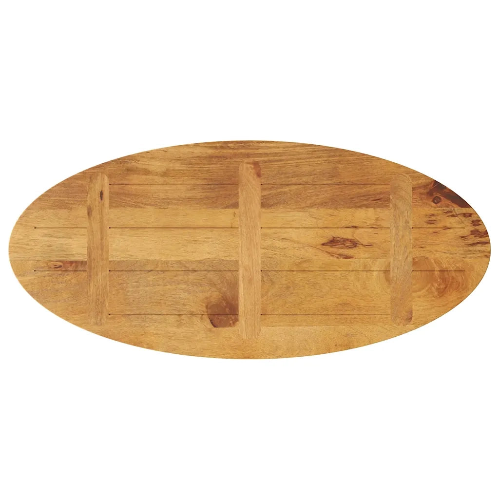 Piano Tavolo 140x50x3,8 cm Ovale in Legno Massello di Mango