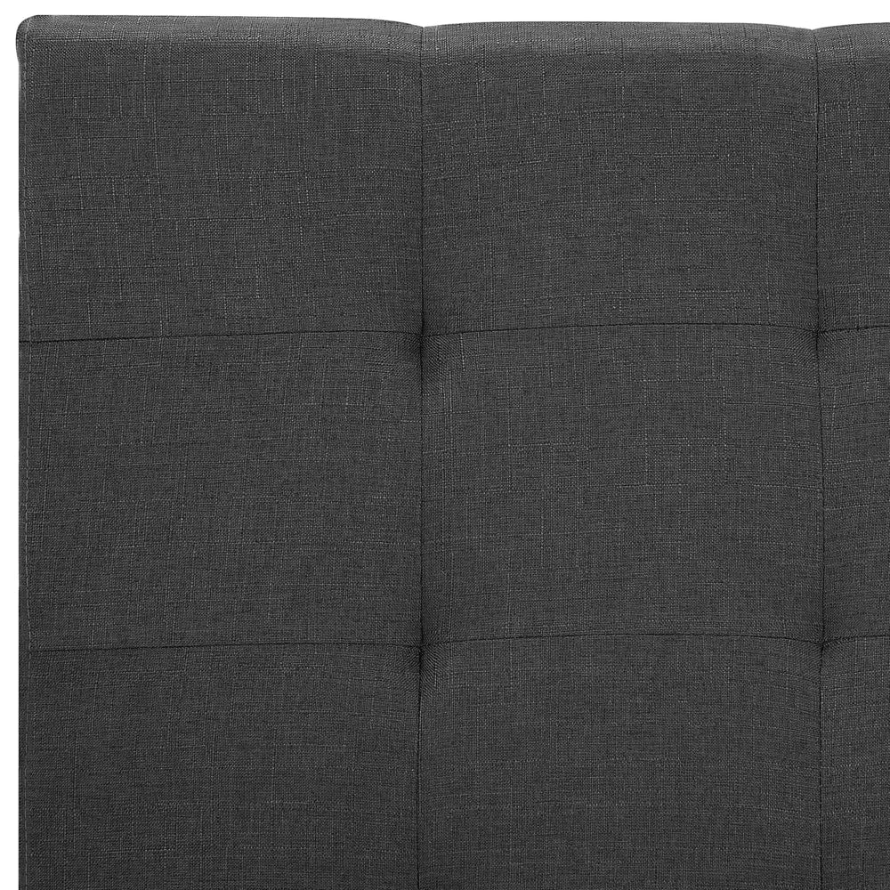 Letto ad acqua in poliestere grigio scuro 180 x 200 cm testiera imbottita camera da letto stile moderno
