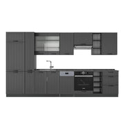 Cucina componibile Fame-Line Grigio scuro/Antracite 355 cm senza piano di lavoro Vicco