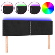 Testiera | Testata a LED Nera 144x5x78/88 cm in Velluto