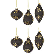 Pendaglio Natale in Vetro Nero Oro Elegantin Lurex Glimmer