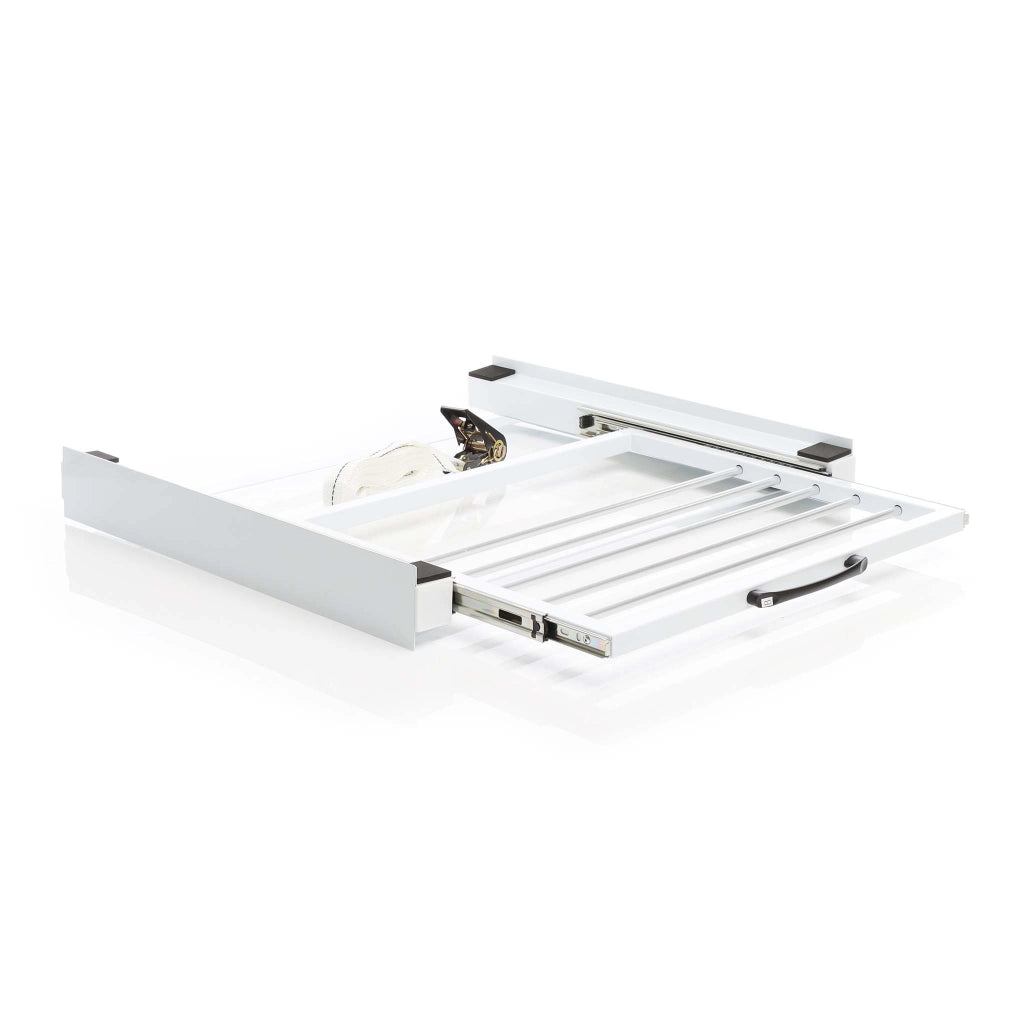 Kit sovrapposizione lavatrice asciugatrice max 150 kg con ripiano a barre estraibile