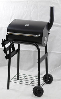 Barbecue a Carbone  con Affumicatore 84x48x116 cm in Acciaio con Ruote Saturnino