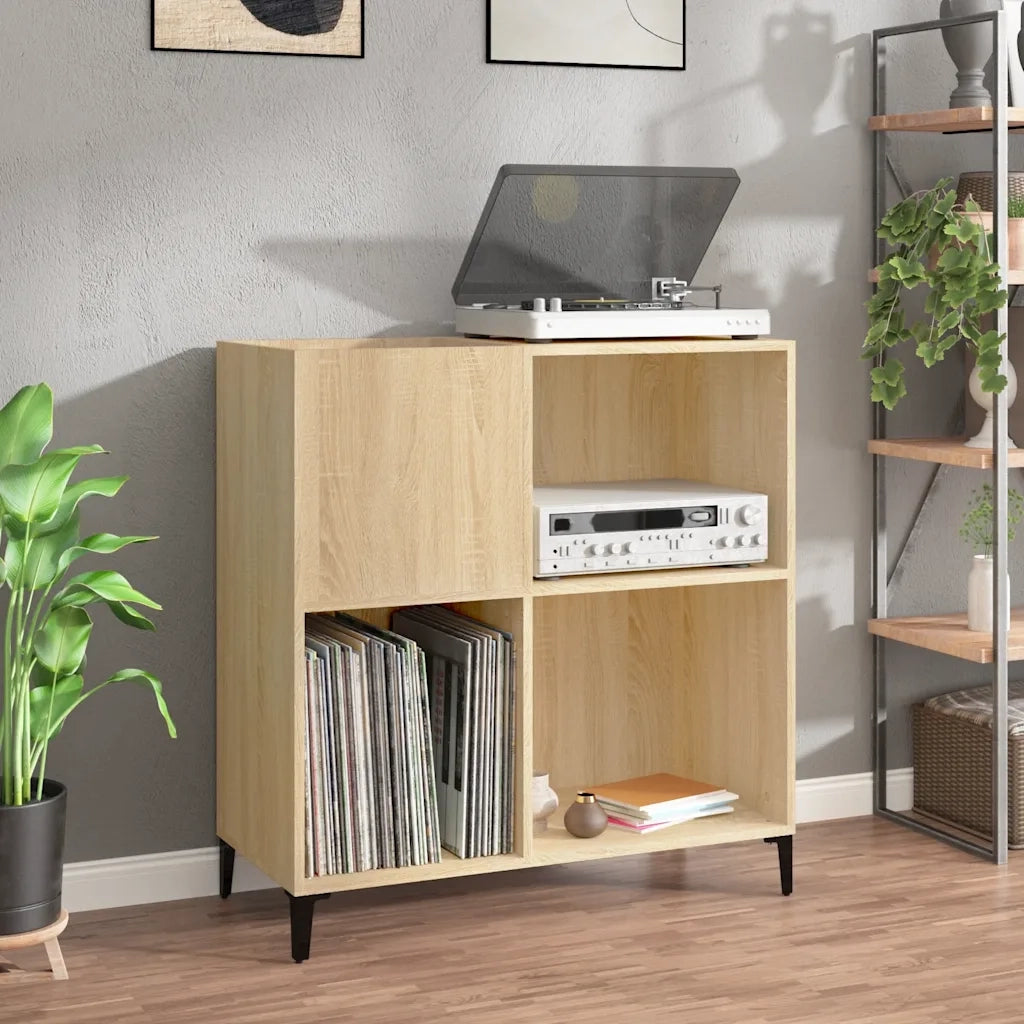 Mobile Porta Dischi Rovere Sonoma 84,5x38x89 Legno Multistratocod mxl 80348