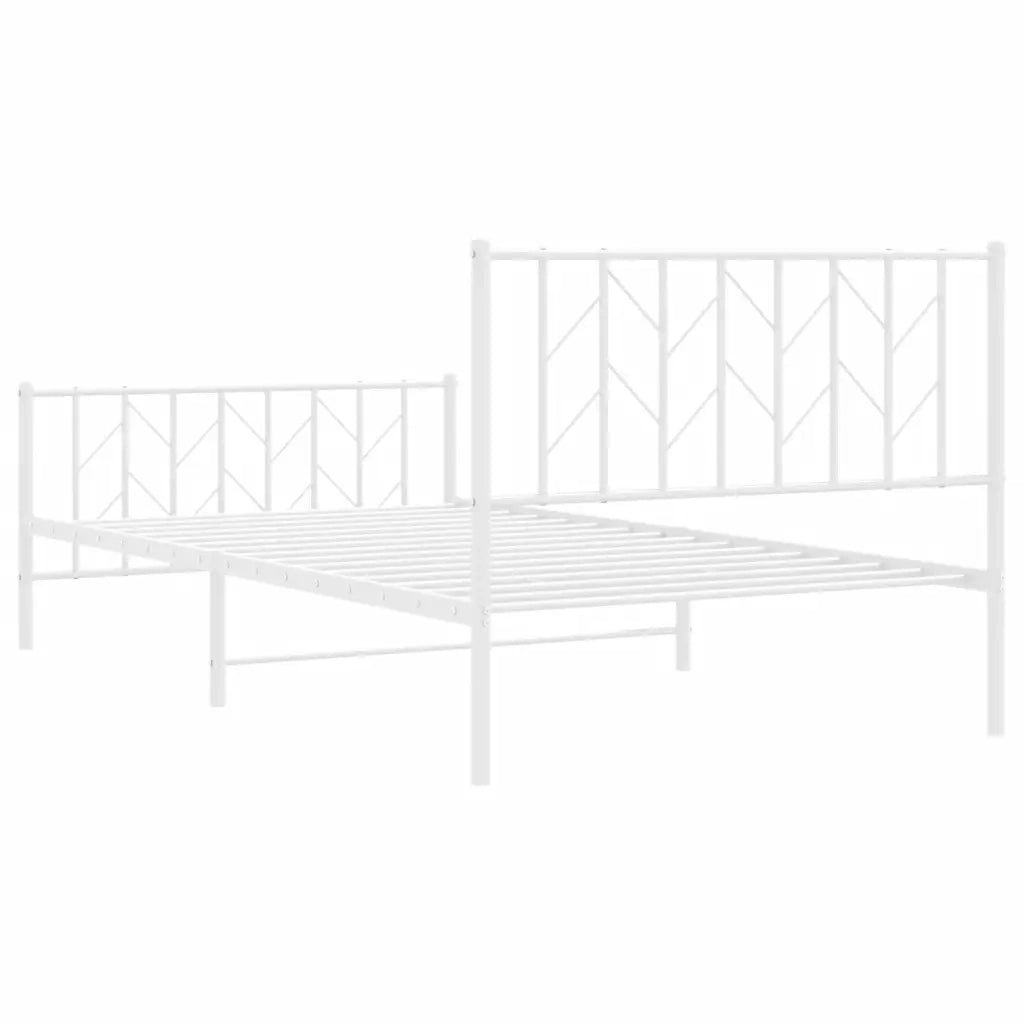 Giroletto con Testiera e Pediera Metallo Bianco 107x203 cm 374500