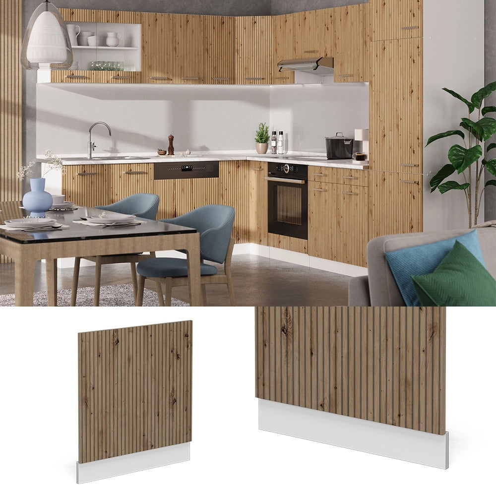 Pannello frontale R-Line Rovere artigianale/Bianco 60 cm senza piano di lavoro Vicco