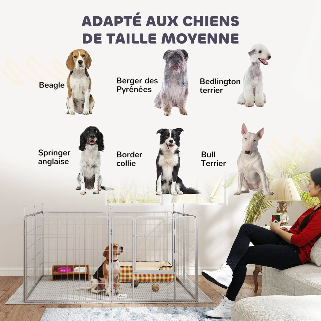 Recinto per Cani ¨C zephmum ¨C Grigio 80x80x80 cm
