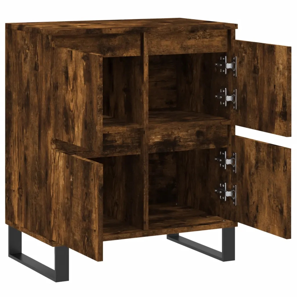 Credenza Rovere Fumo 60x35x70 cm in Legno Multistrato 831225