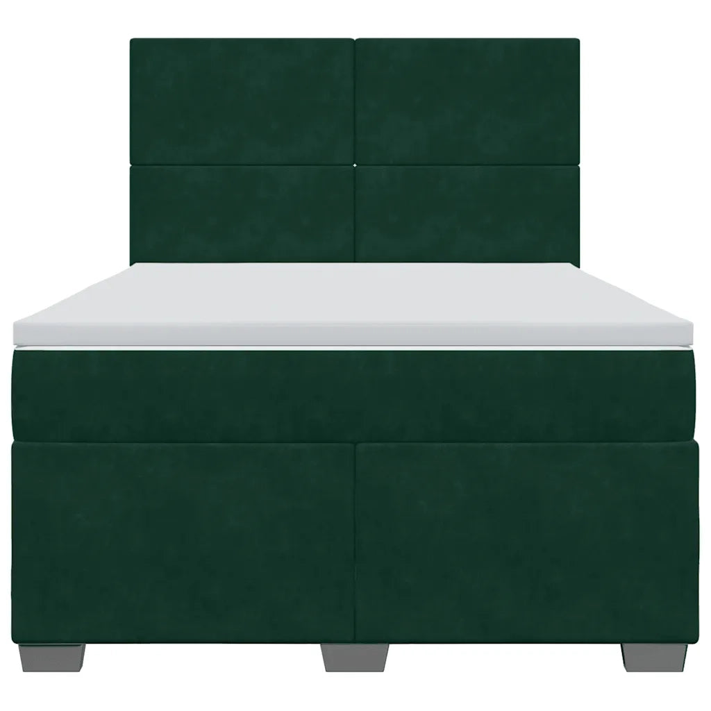 Giroletto a Molle con Materasso Verde Scuro 140x200 cm Velluto 3293227