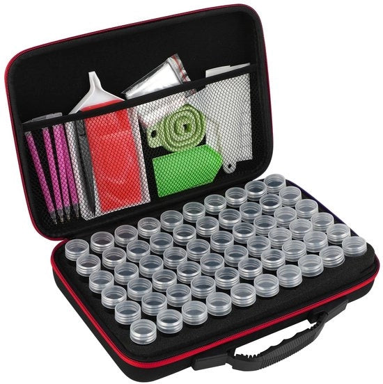Cassetto Portatile per Diamanti - 60 Ceste - Accessori per Pittura a Diamanti - Organizzazione dei Diamanti - Incluso Kit di Attrezzi - Multifunzionale - Cassetto di Stoccaggio Portatile