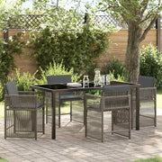 Set da Pranzo per Giardino 5 pcs Grigio polyrattan 3380779