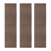Tre Pannelli Fonoassorbenti con Doghe Noce Scuro Moderno Lusso 3D 2400 x 600mm