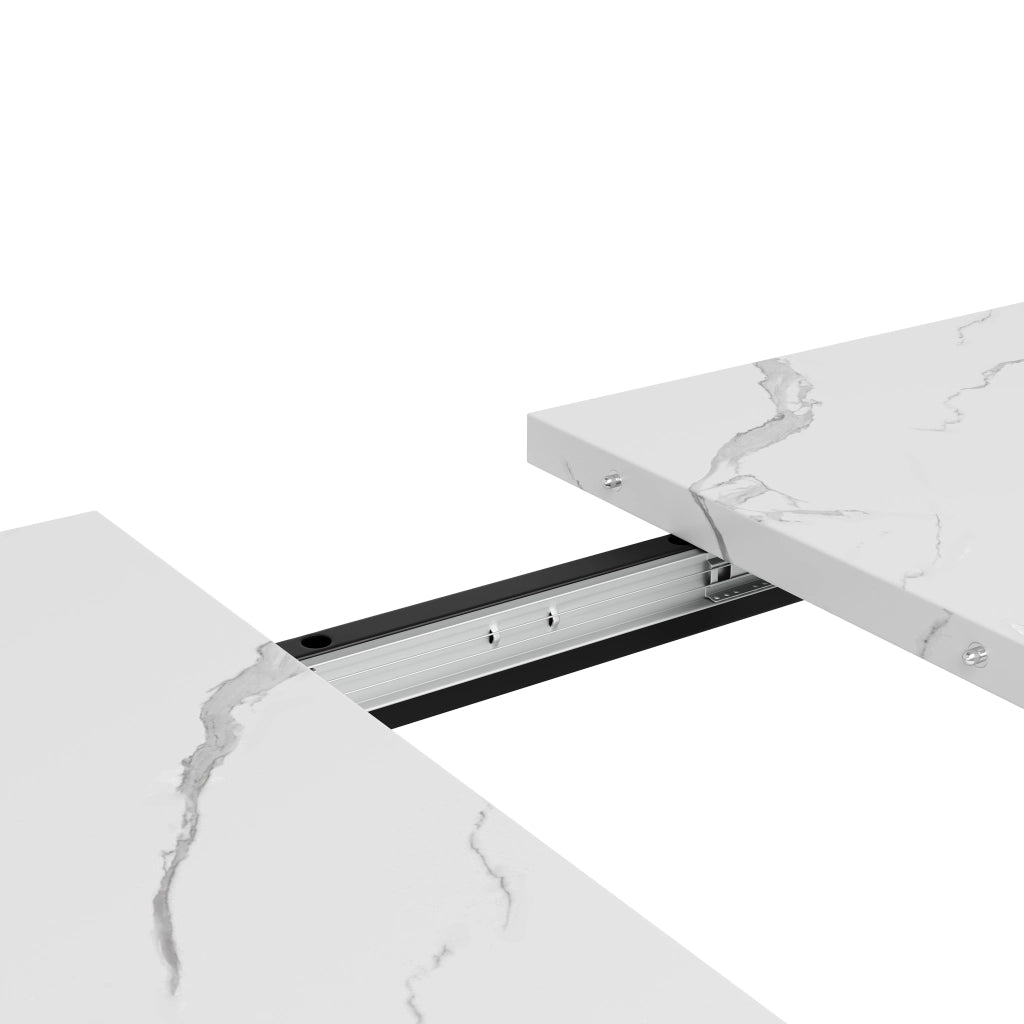 TAVOLO DA PRANZO ALLUNGABILE 140-179,5x80 cm MDF E METALLO NERO/BIANCO
