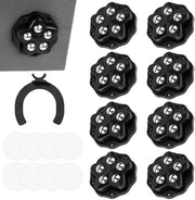 Piedini per mobili, 8 piccoli piedini per mobili con freno di sicurezza, ruote pesanti per mobili con rotazione 360°, ruote pesanti autoadesive con 8 freni, capacità di carico 150 kg (nero)