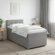 Letto box spring con materasso Grigio Chiaro 100 x 200 cm 3450888